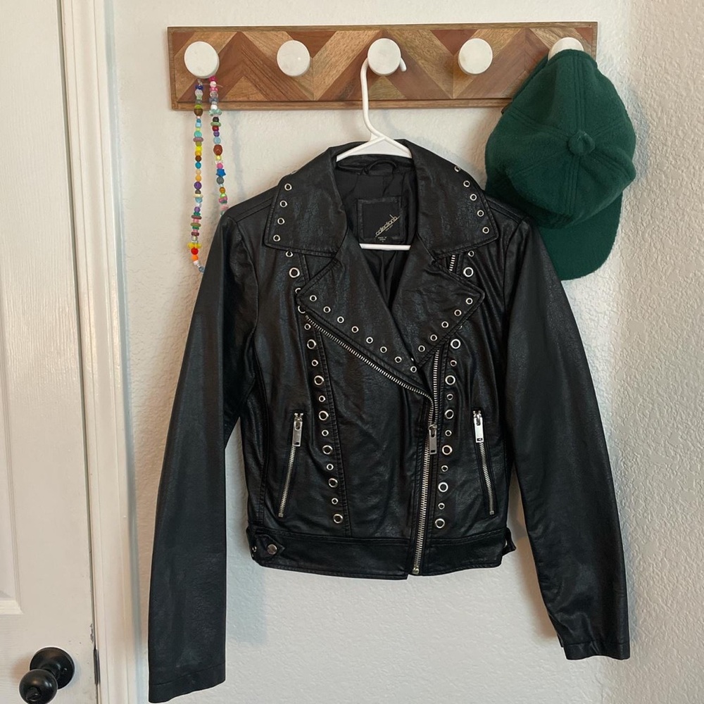 Black faux leather jacket